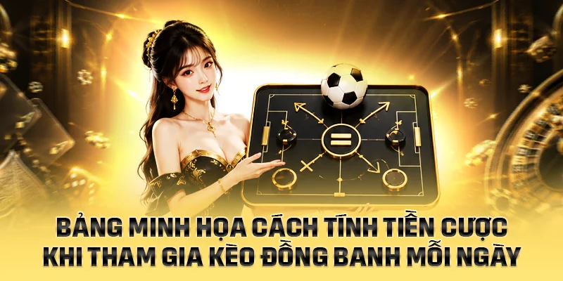 Bảng minh họa cách tính tiền cược khi tham gia kèo đồng banh mỗi ngày