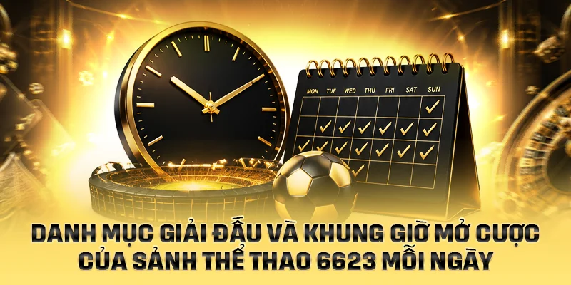 Danh mục giải đấu và khung giờ mở cược của sảnh thể thao 6623