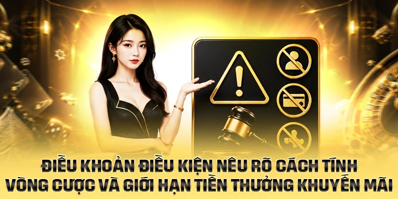 Điều khoản điều kiện nêu rõ cách tính vòng cược và giới hạn tiền thưởng khuyến mãi